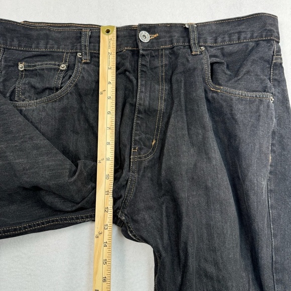 Evolution In Design Straight Leg Jeans Mens Size 38X32 Black High Rise - Picture 10 of 14